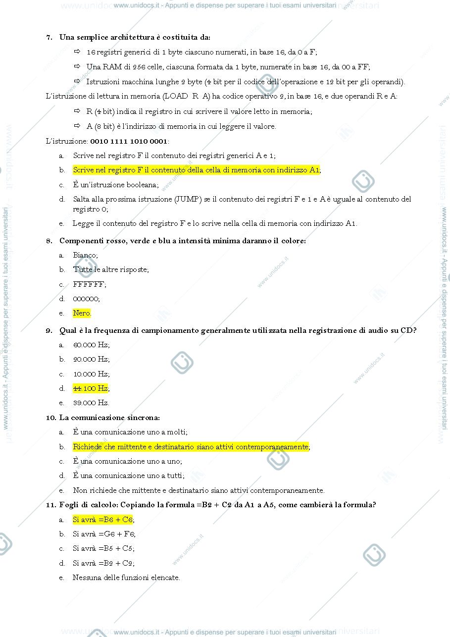 Anteprima pagina 2 — Domande per esercitazione di informatica