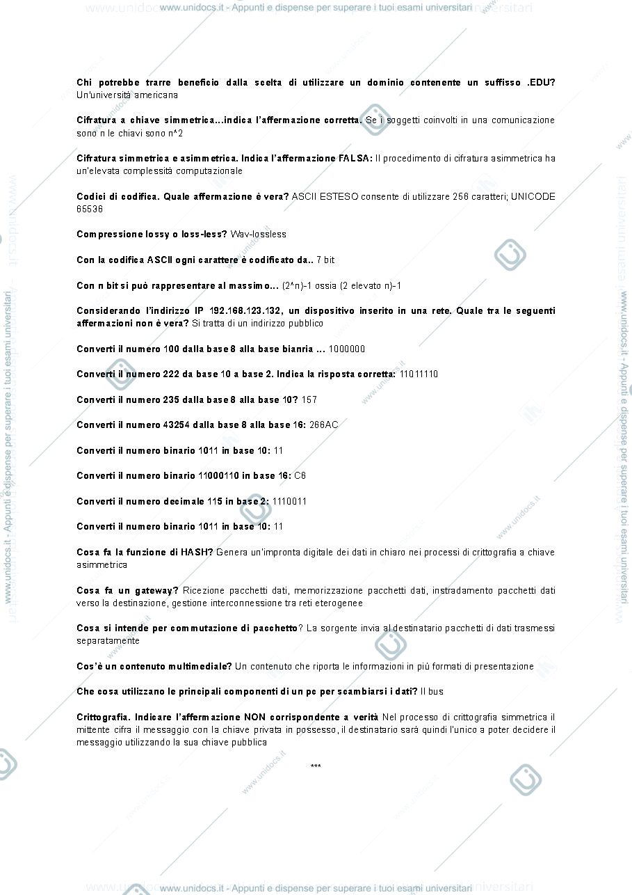 Anteprima pagina 2 — Domande esame informatica 
