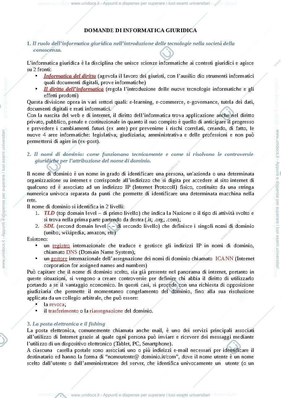 Anteprima pagina 1 —  Informatica giuridica