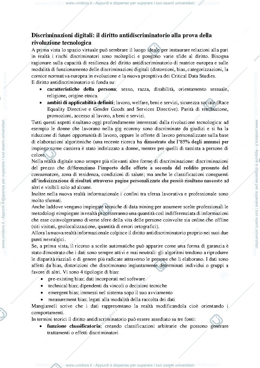 Anteprima pagina 1 — Appunti completi informatica giuridica