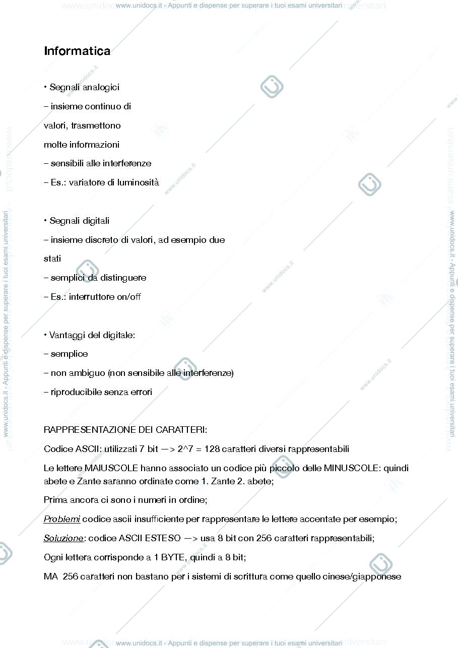 Anteprima pagina 1 — INFORMATICA I