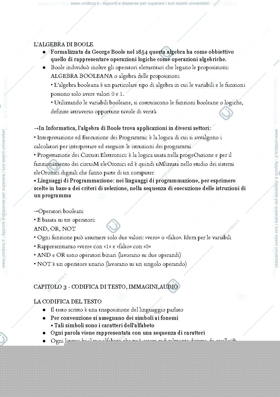 Anteprima pagina 3 — Riassunti di informatica