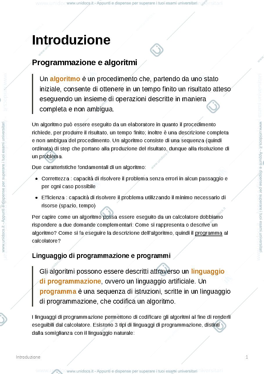 Anteprima pagina 3 — Appunti di Informatica - Python
