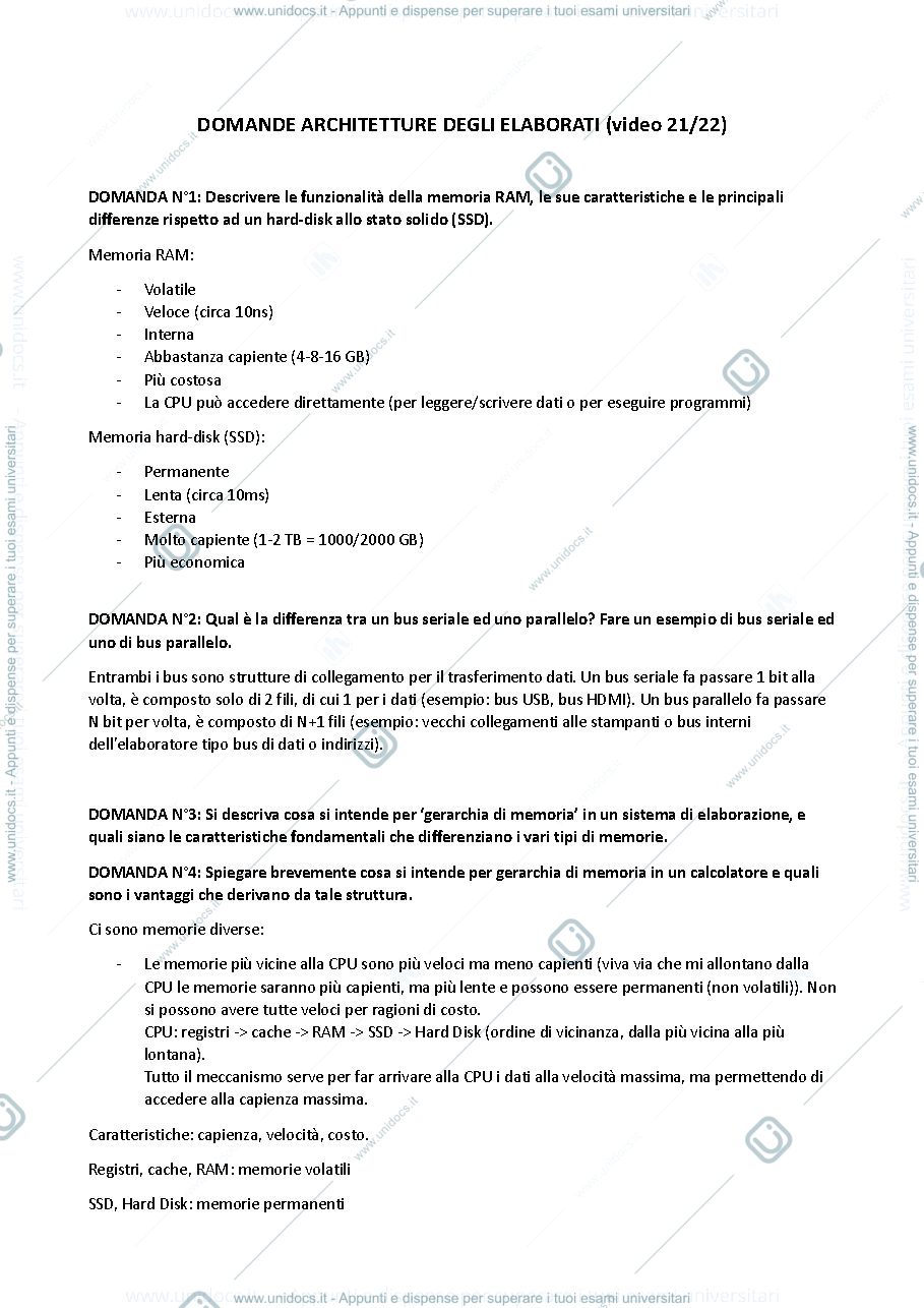 Anteprima pagina 1 — Domande di informatica