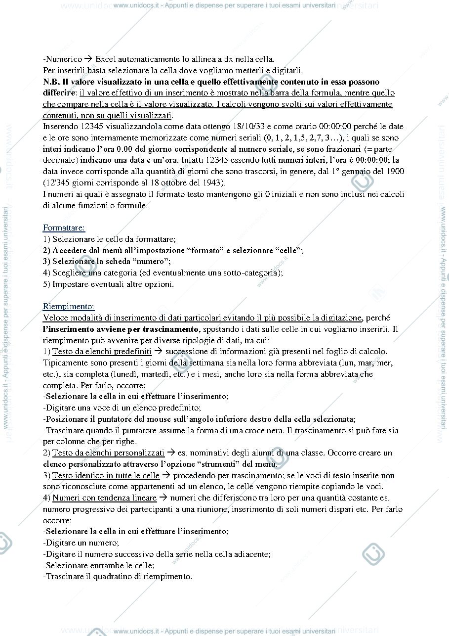 Anteprima pagina 2 — Appunti e sintassi funzioni di Excel prof. Pergola