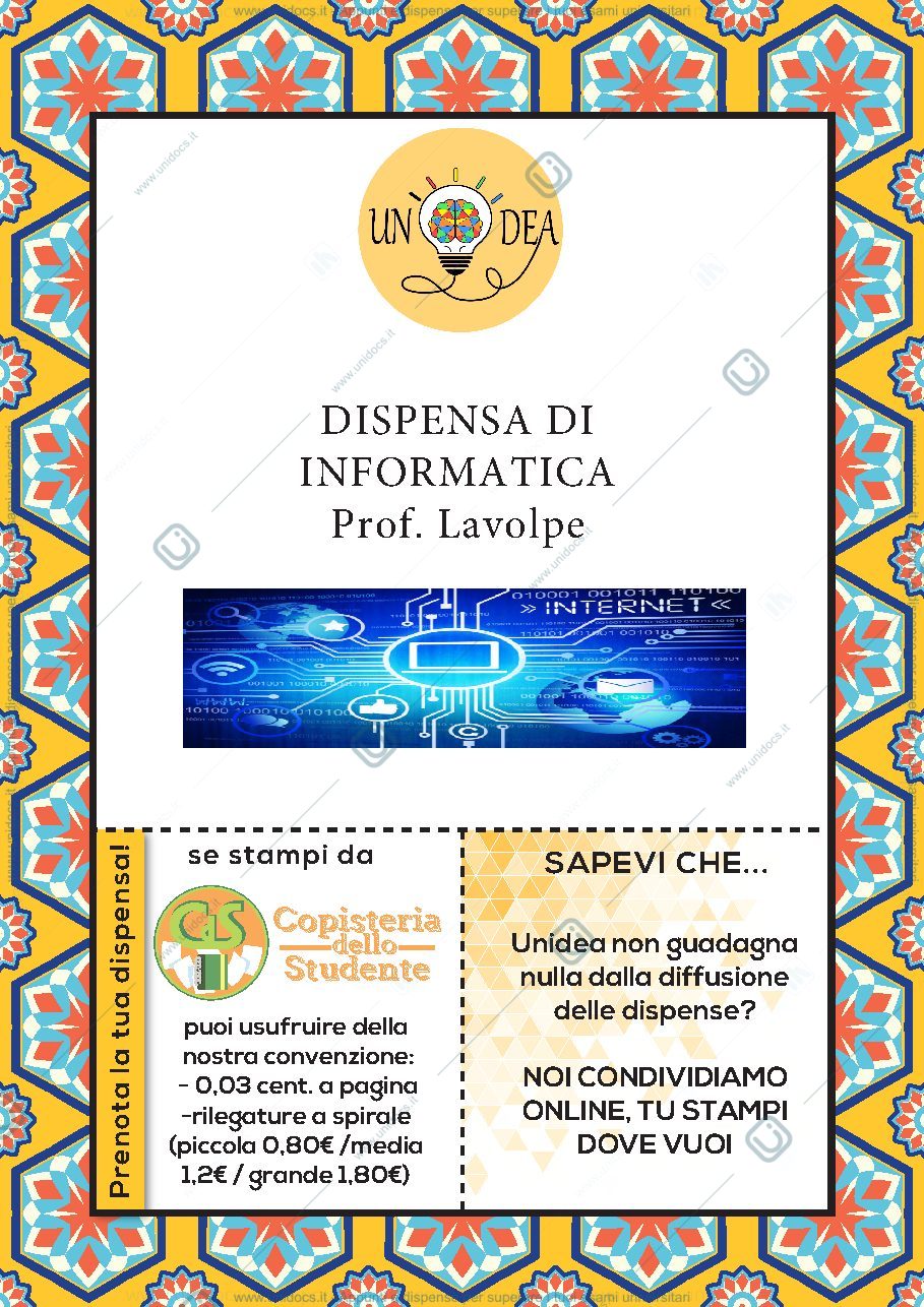 Anteprima pagina 1 — appunti lezione informatica