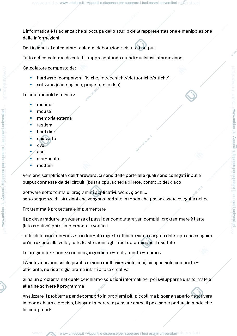 Anteprima pagina 1 — Introduzione alla programmazione
