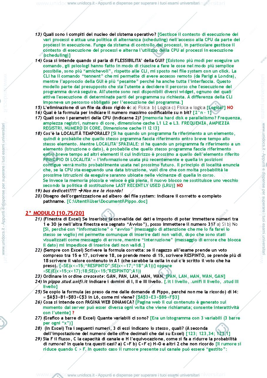 Anteprima pagina 2 — Domande Esame Informatica (Pergola/Frosini)