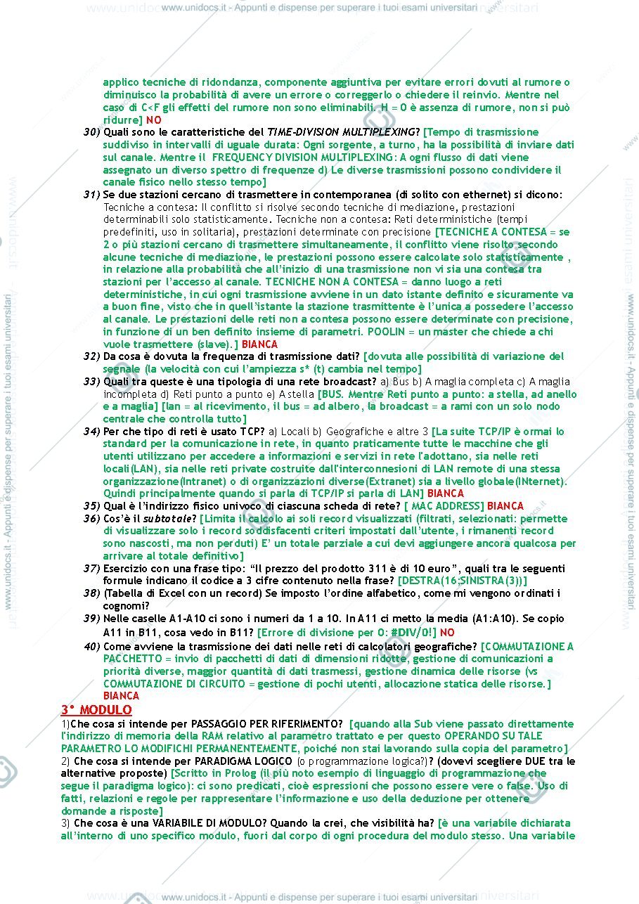 Anteprima pagina 3 — Domande Esame Informatica (Pergola/Frosini)