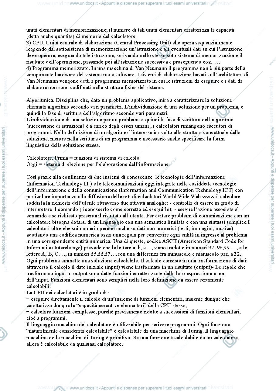 Anteprima pagina 2 — Riassunto "Informatica e cultura dell'informazione"