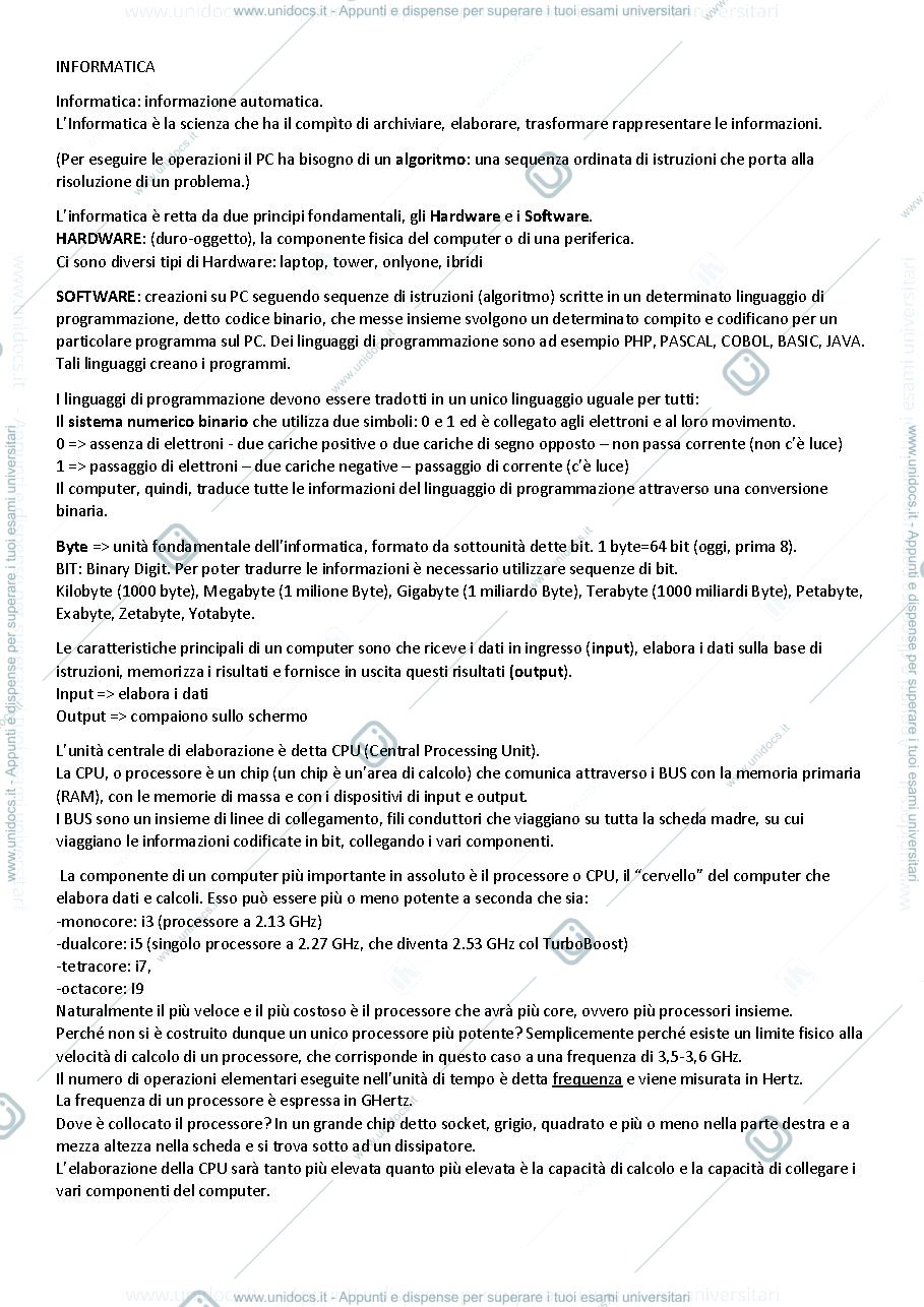 Anteprima pagina 1 — Informatica
