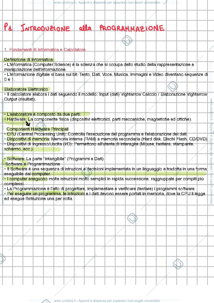 Anteprima pagina 2 — Riassunto teoria informatica
