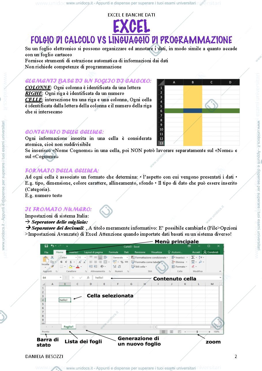 Anteprima pagina 2 — Corso di Excel e banche dati  