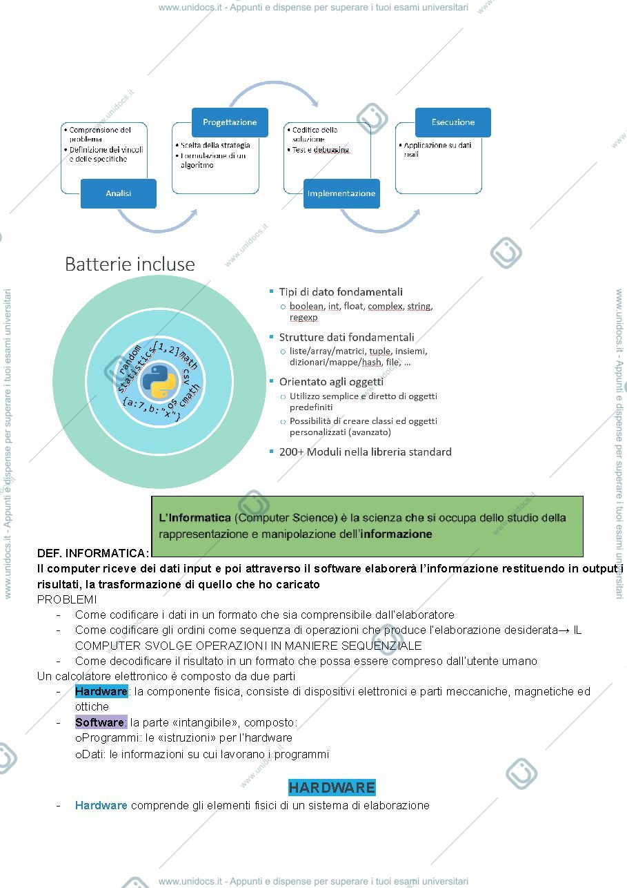 Anteprima pagina 1 — Informatica corso di Python