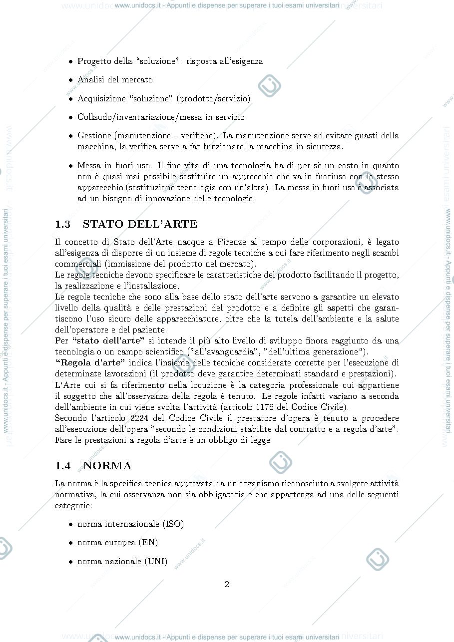 Anteprima pagina 2 — Appunti Ingegneria Clinica 