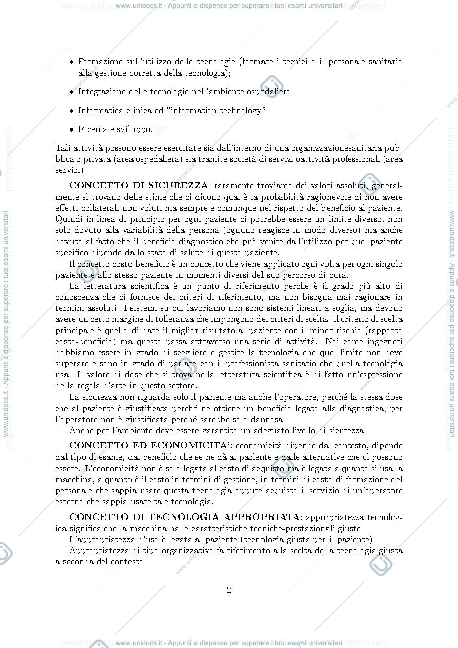 Anteprima pagina 2 — Ingegneria clinica appunti completi 