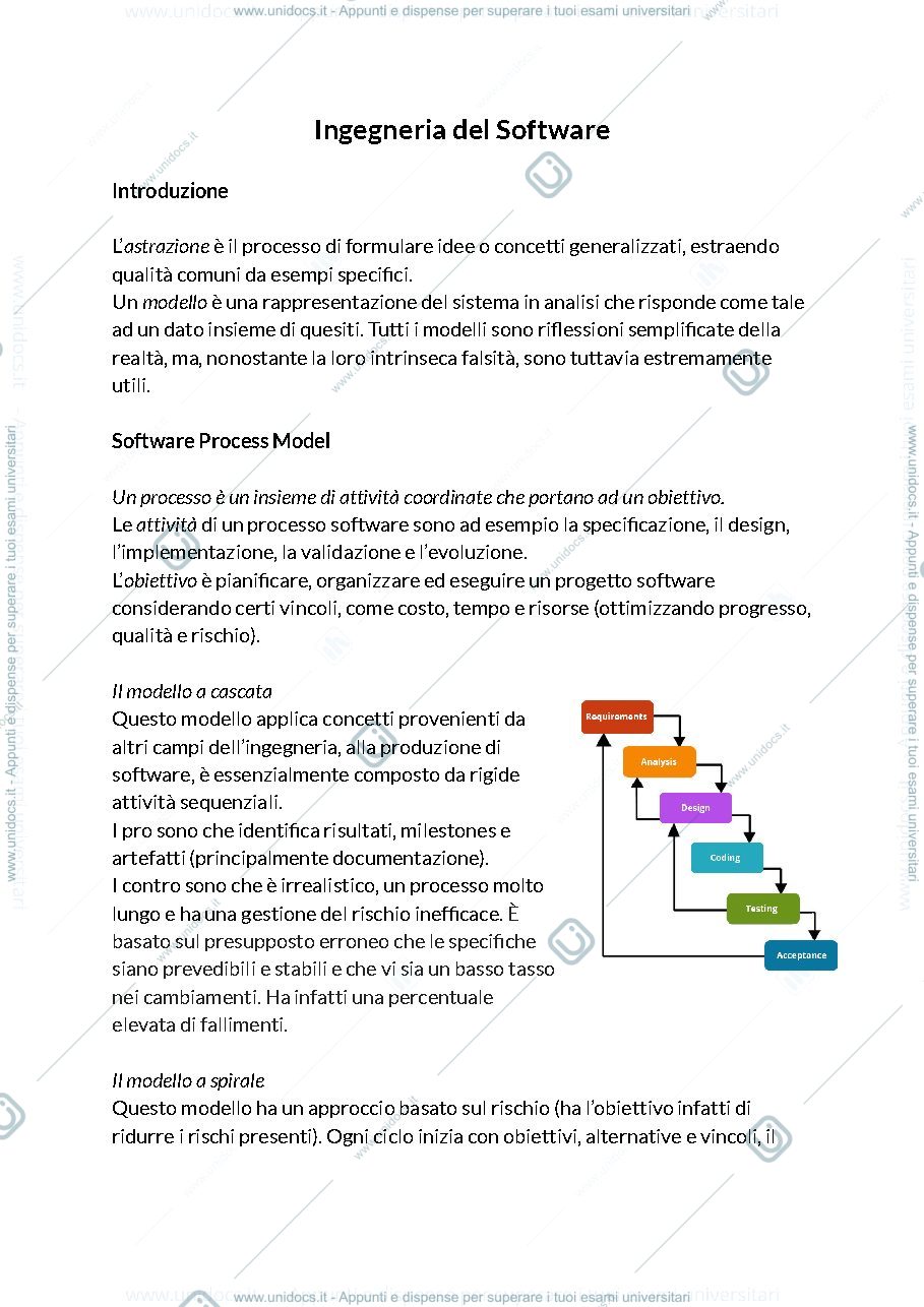 Anteprima pagina 1 — Ingegneria del software