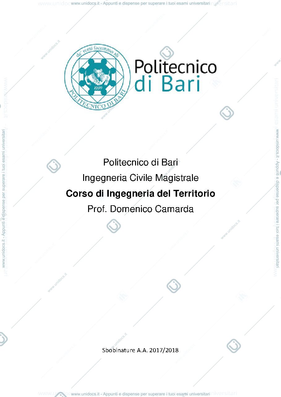 Anteprima pagina 1 — Ingegneria del Territorio