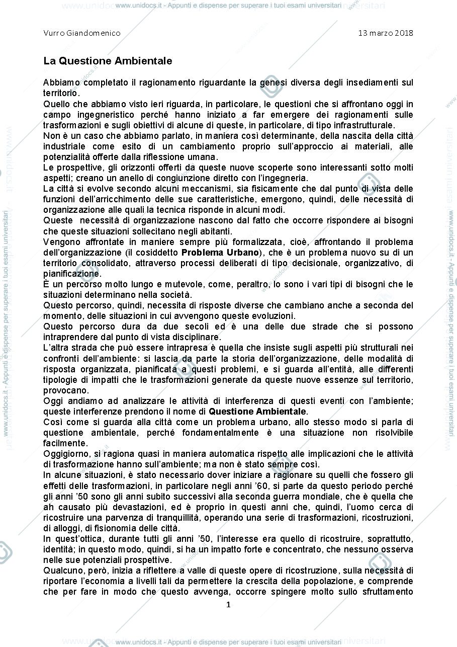 Anteprima pagina 1 — Ingegneria del Territorio