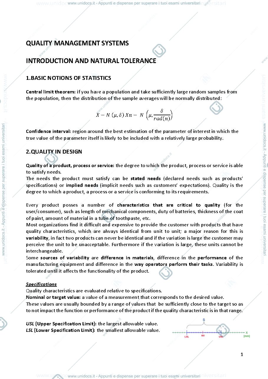 Anteprima pagina 1 — Quality Management system