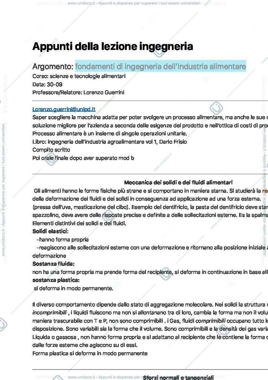 Anteprima pagina 1 — appunti primo semestre