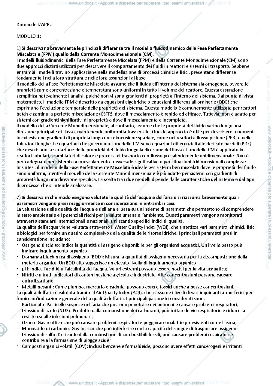 Anteprima pagina 1 — Domande esame scritto