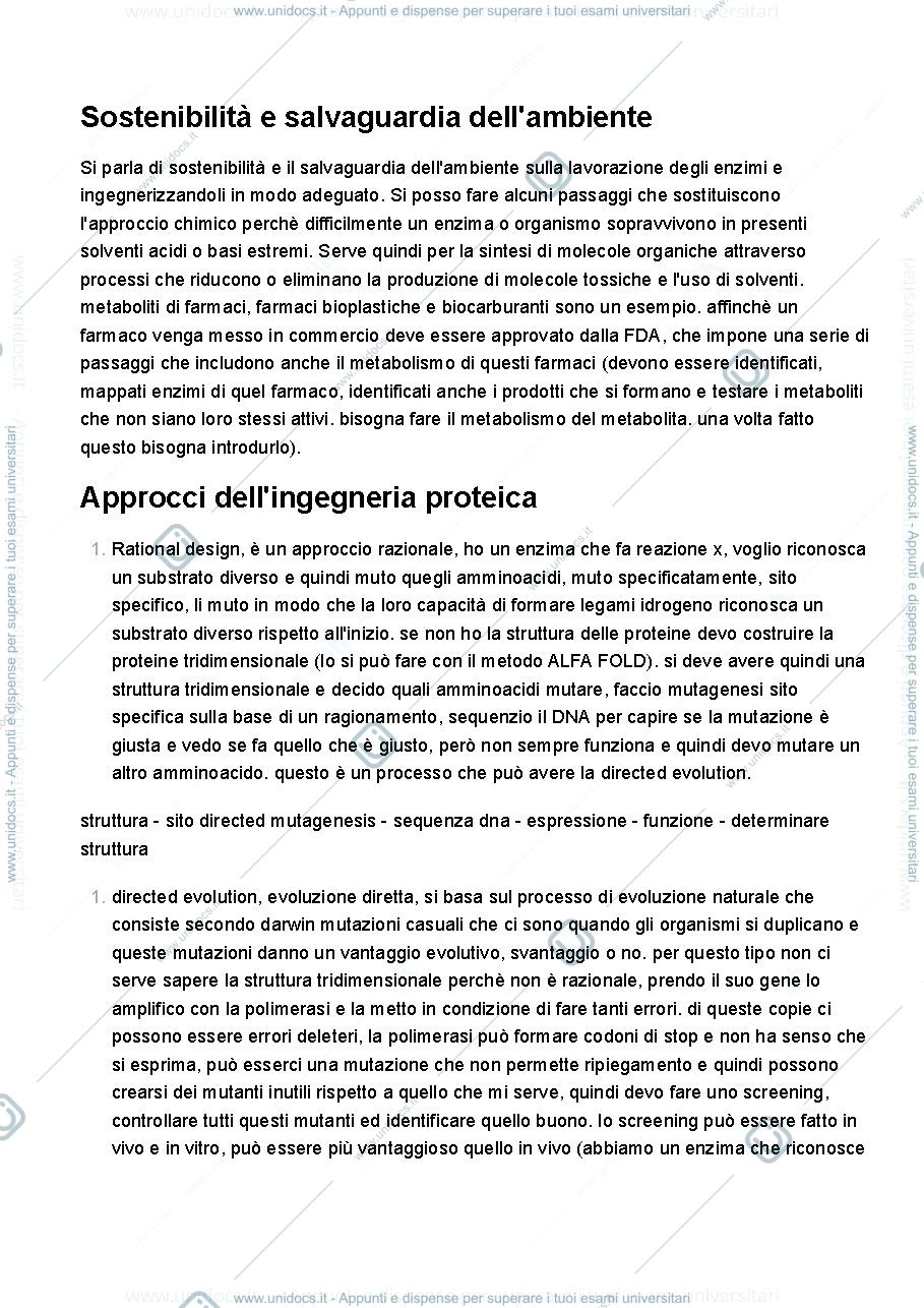 Anteprima pagina 1 — Ruolo dell'ingegneria proteica 