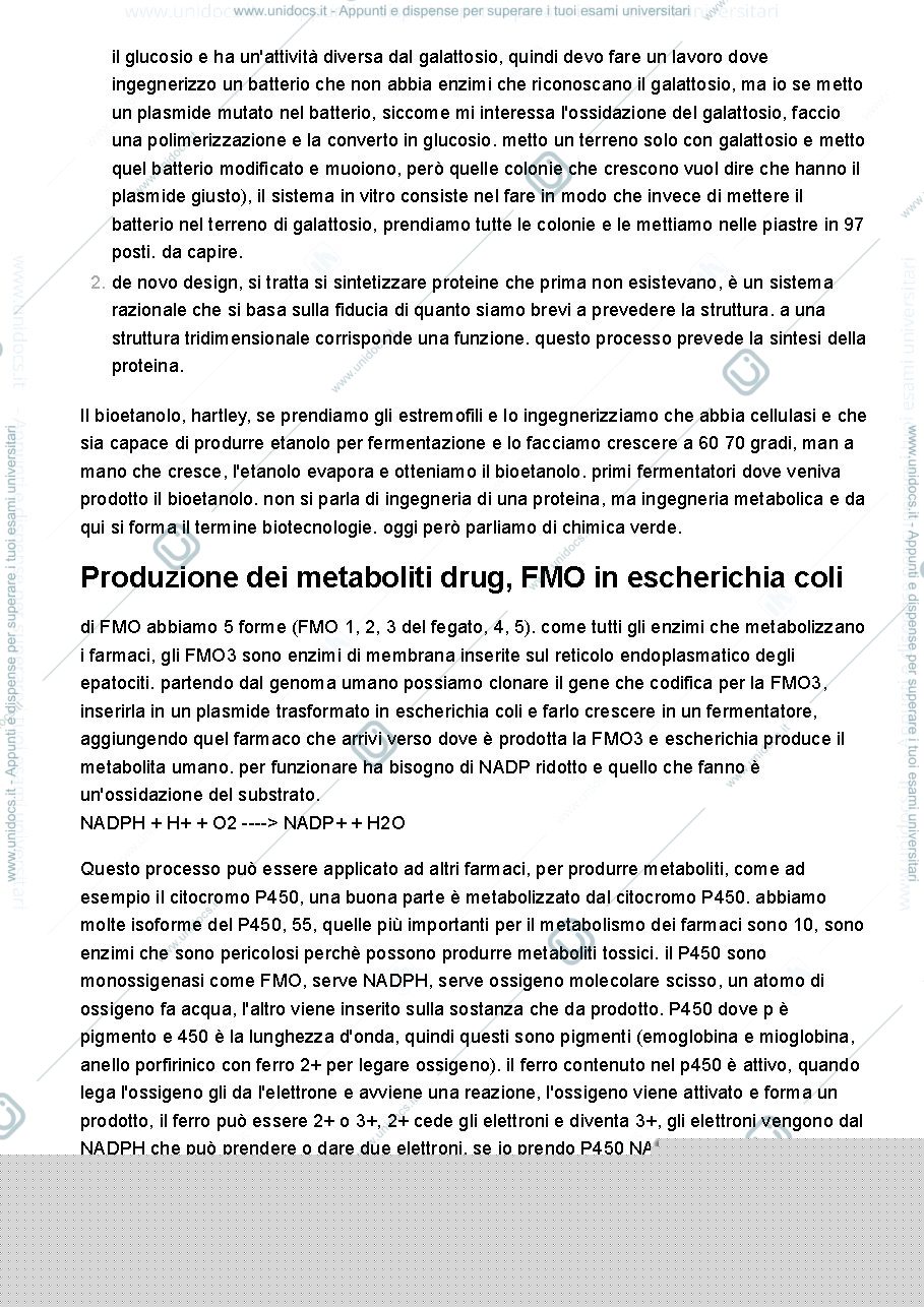 Anteprima pagina 2 — Ruolo dell'ingegneria proteica 