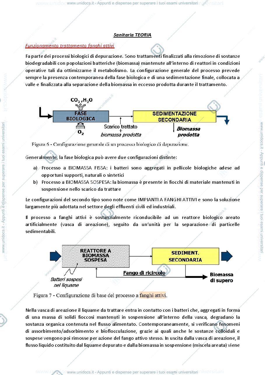 Anteprima pagina 1 — INGEGNERIA SANITARIA AMBIENTALE domande temi d'esame e riassunti teoria