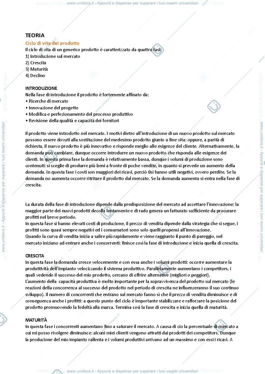 Anteprima pagina 1 — Riassunto parte teorica Ingegnerizzazione del prodotto industriale M