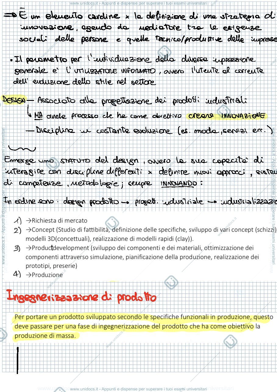 Anteprima pagina 2 — Appunti teorici per orale ingegnerizzazione del prodotto