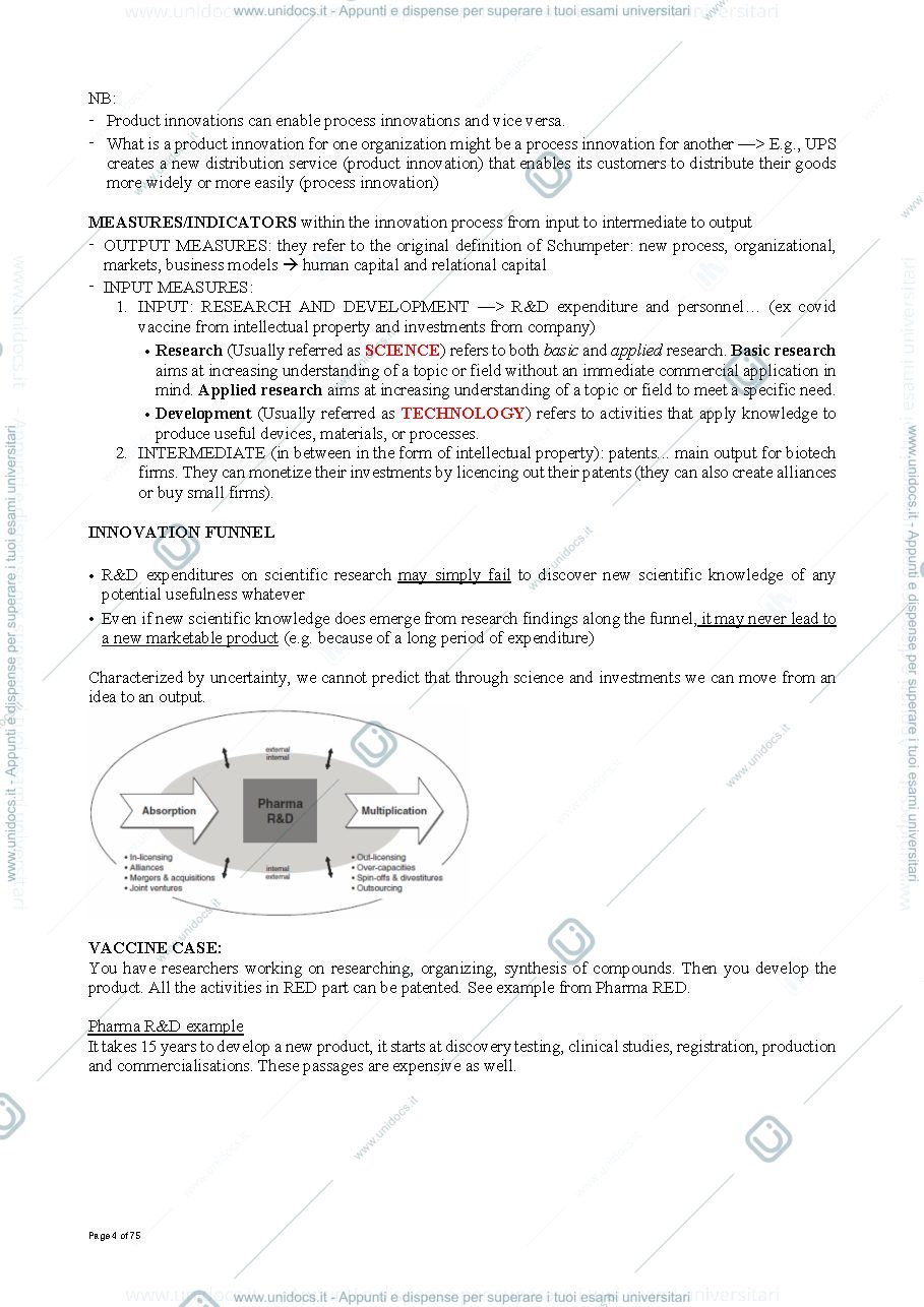 Anteprima pagina 4 — Innovation and R&D Management summary part 1