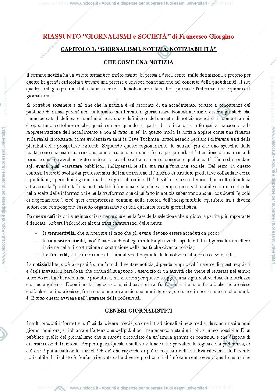 Anteprima pagina 1 — GIORNALISMI E SOCIETA'