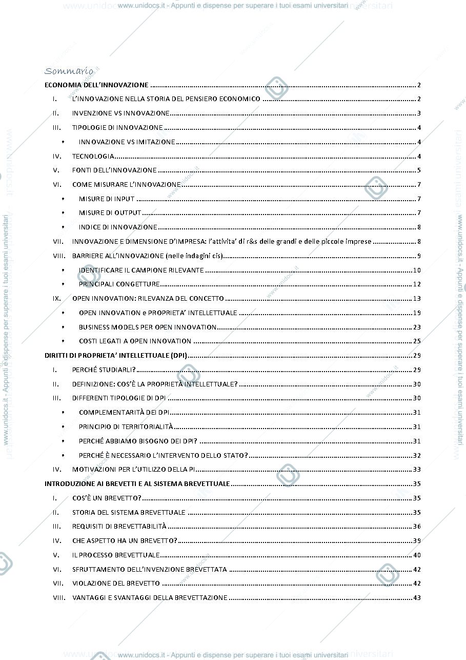 Anteprima pagina 1 — Innovazione, Marca e Proprietà Intellettuale - Modulo Pellegrino