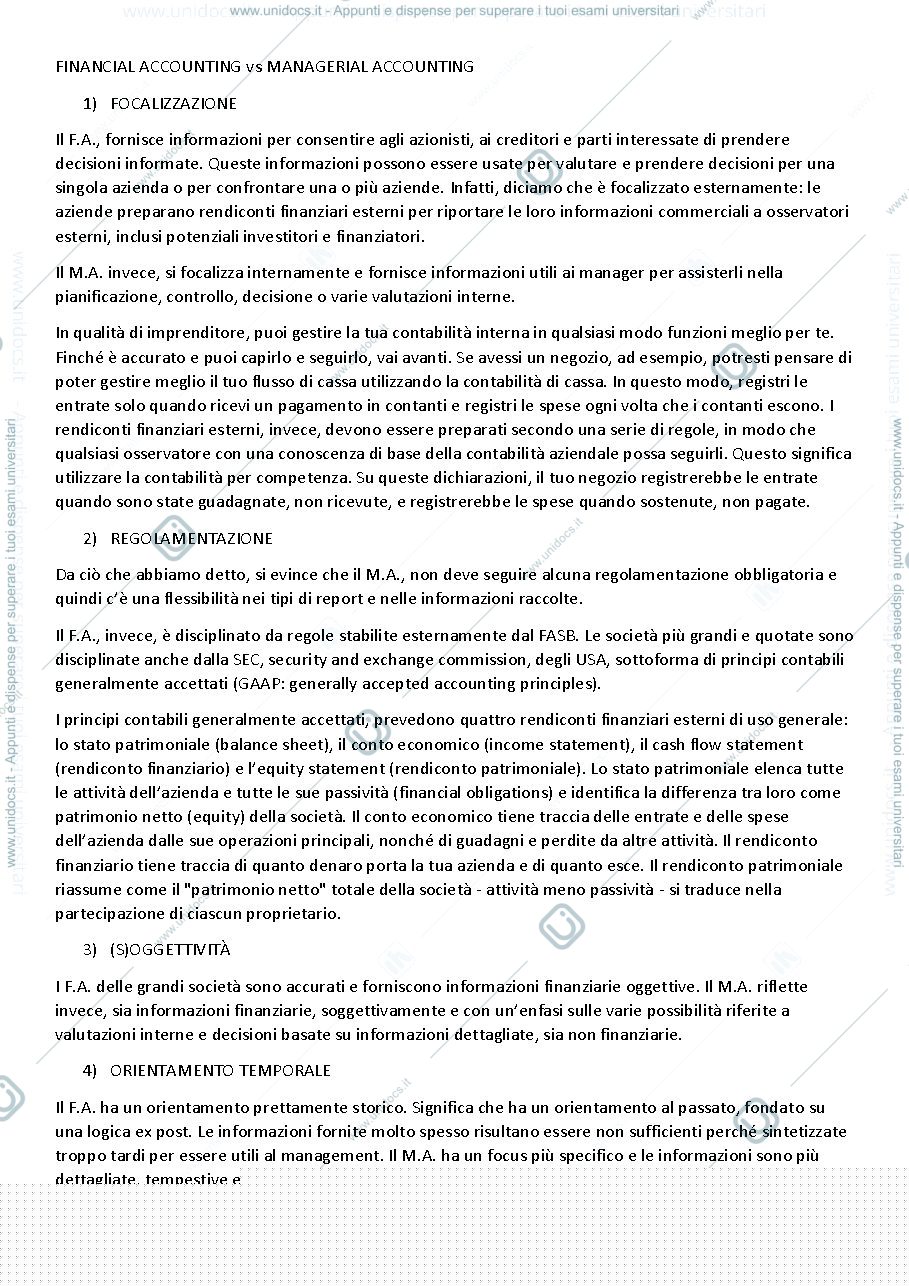 Anteprima pagina 1 — Financial accounting vs managerial accounting