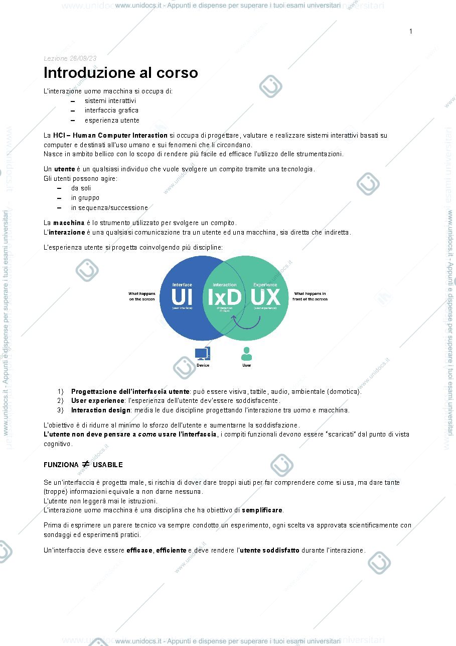 Anteprima pagina 2 — Appunti di Interazione uomo - macchina | Prof. Valtolina