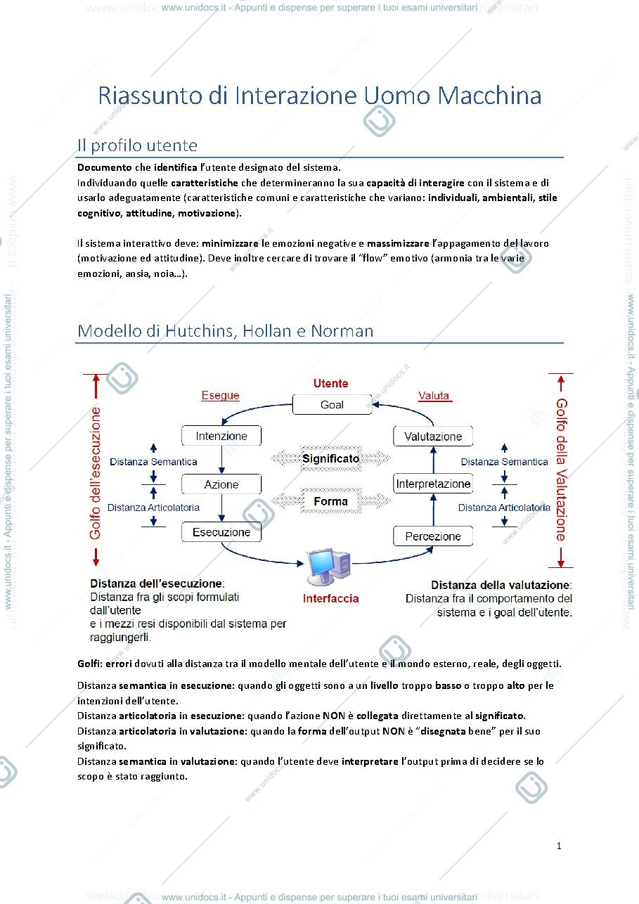 Anteprima pagina 1 — Interazione Uomo Macchina