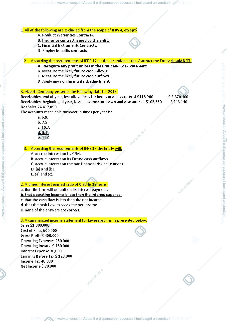 Anteprima pagina 1 — Risposte multiple - FAQ