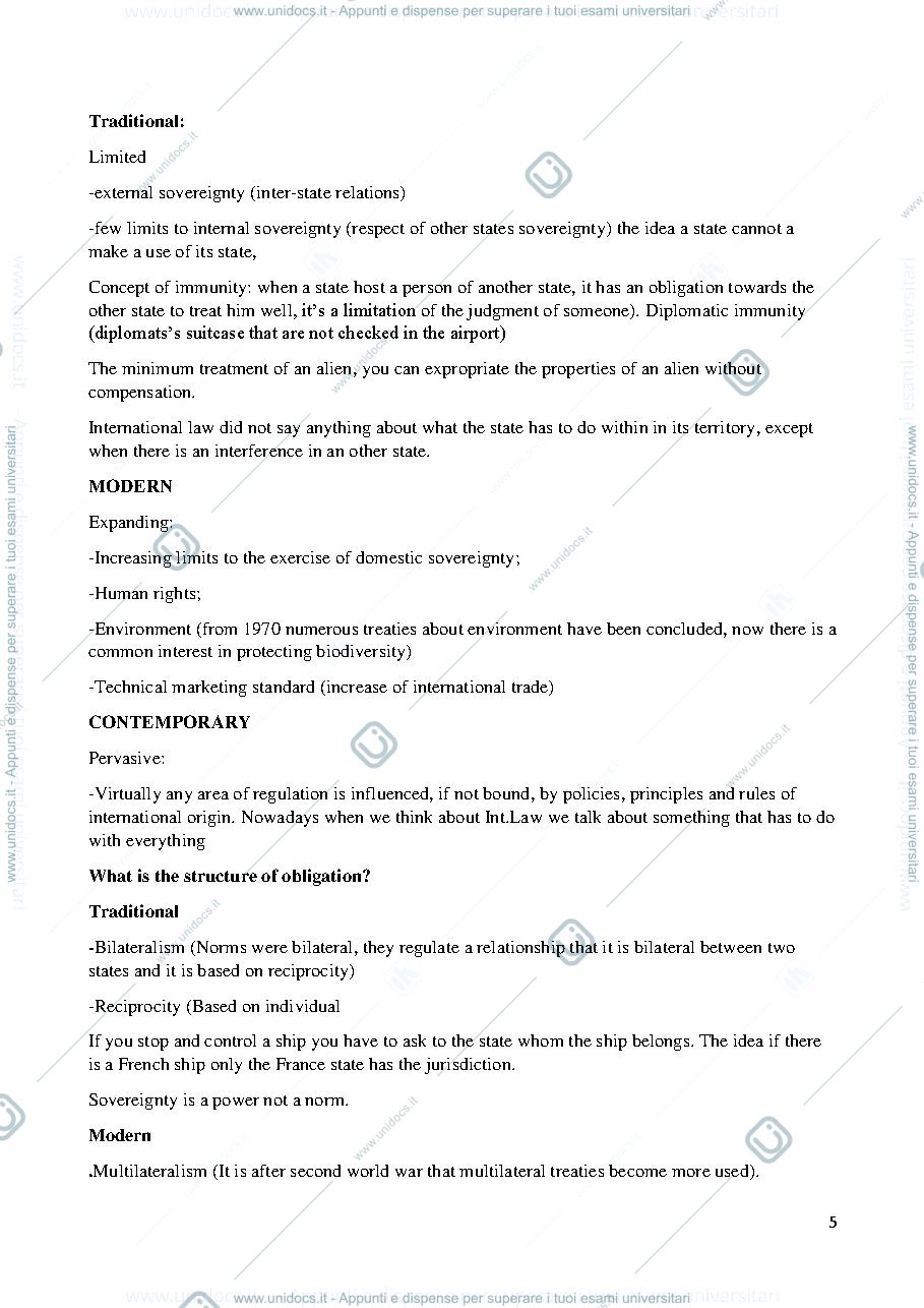 Anteprima pagina 5 — Appunti International Law and International Law on Sustainable Development