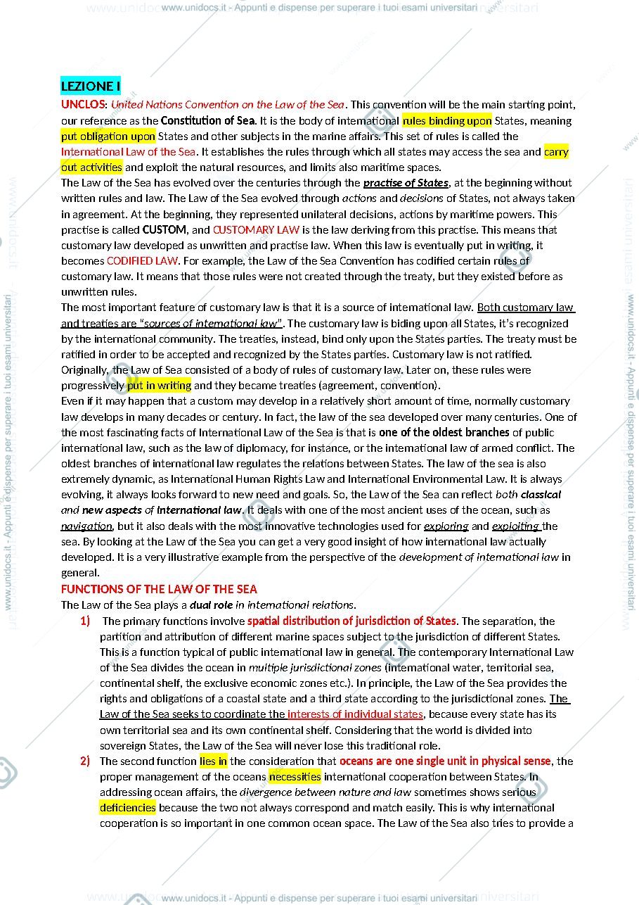 Anteprima pagina 1 — INTERNATIONAL LAW OF THE SEA