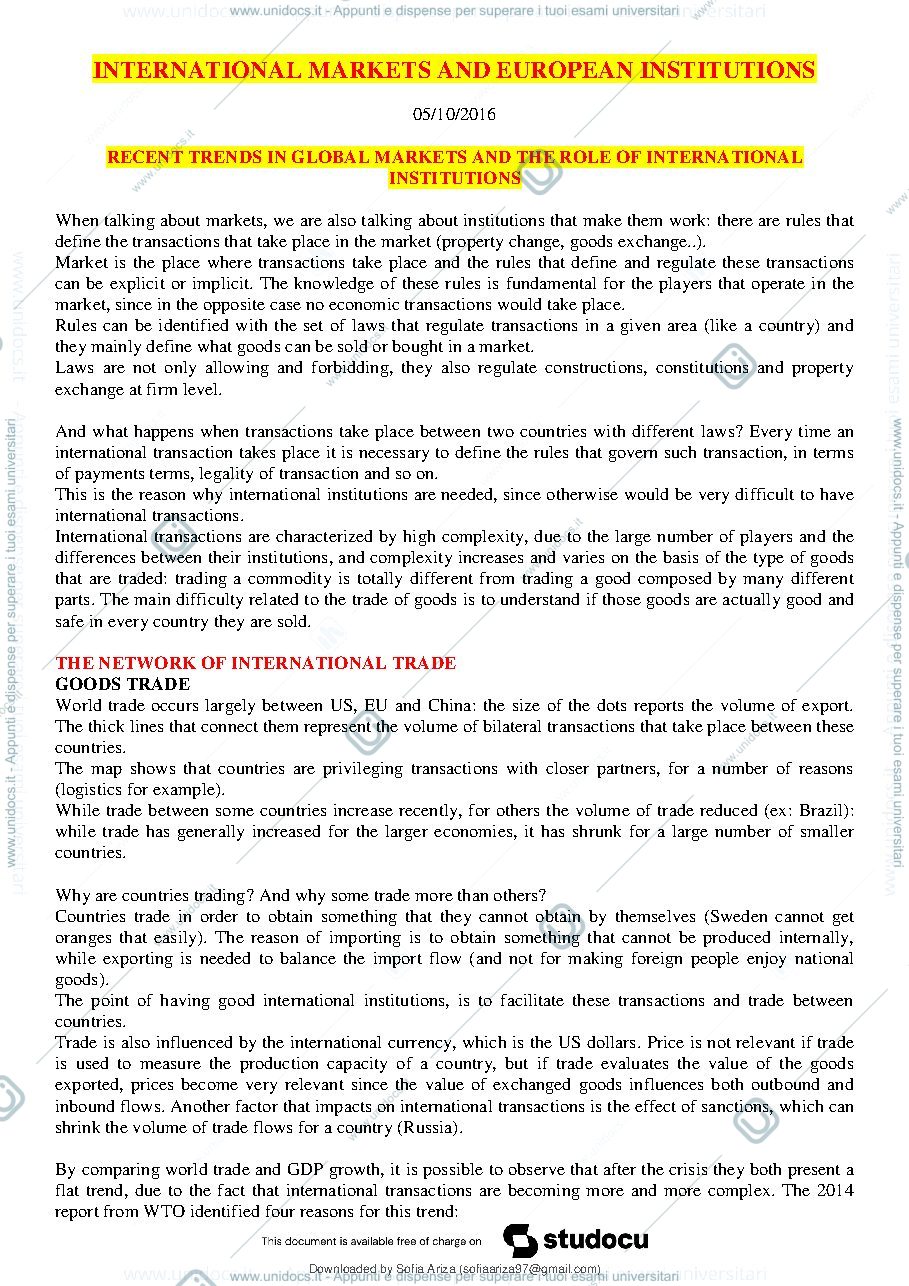 Anteprima pagina 2 — International markets notes 