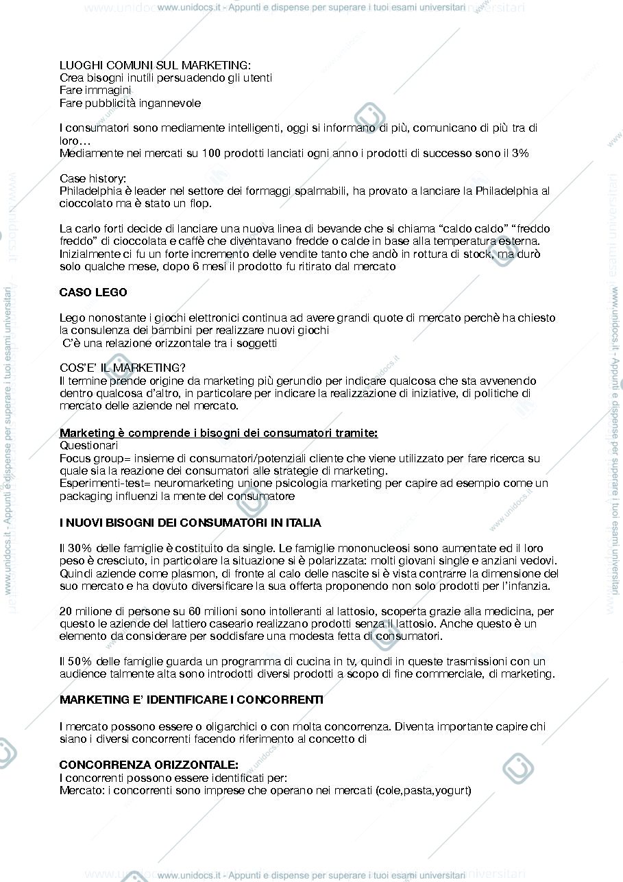 Anteprima pagina 1 — MARKETING STRATEGICO