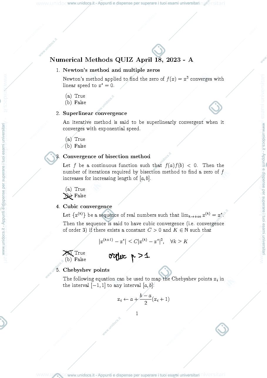 Anteprima pagina 1 — Example of exams’s quizzes
