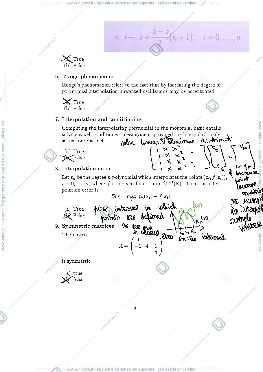 Anteprima pagina 2 — Example of exams’s quizzes