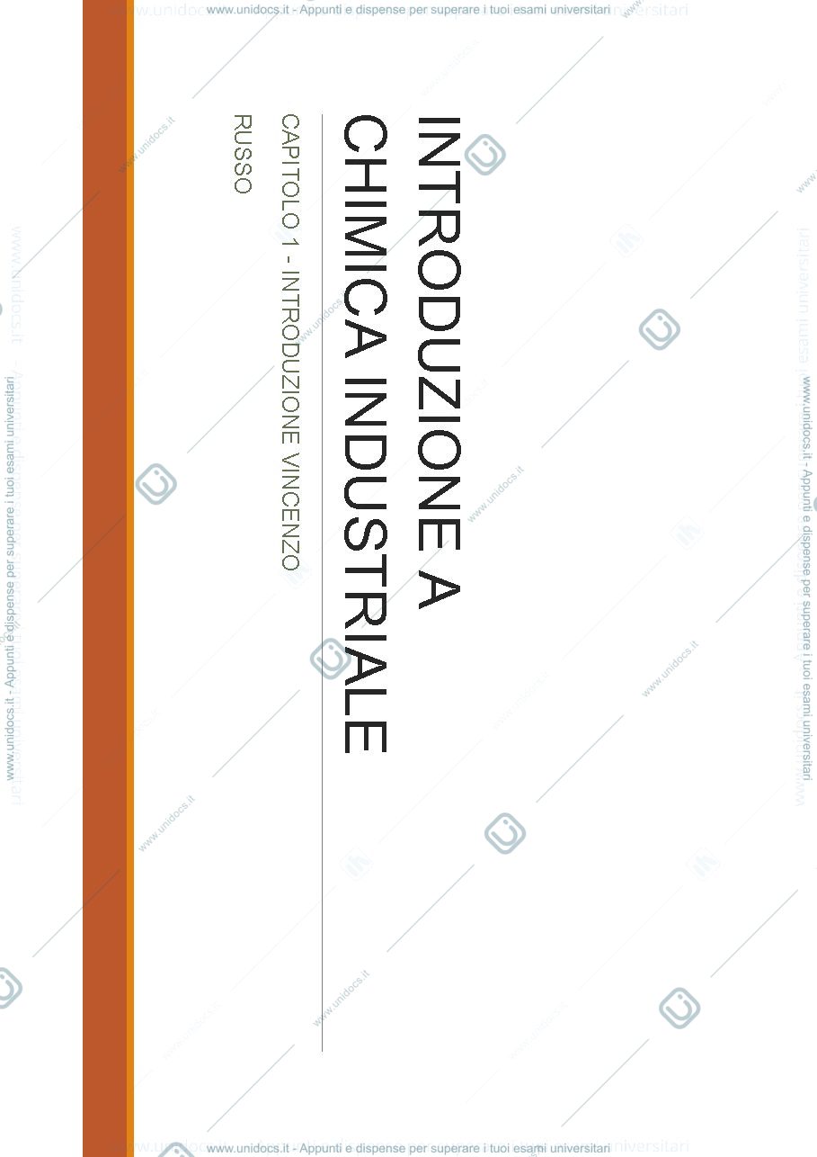 Anteprima pagina 1 — INTRODUZIONE ALLA CHIMICA INDUSTRIALE