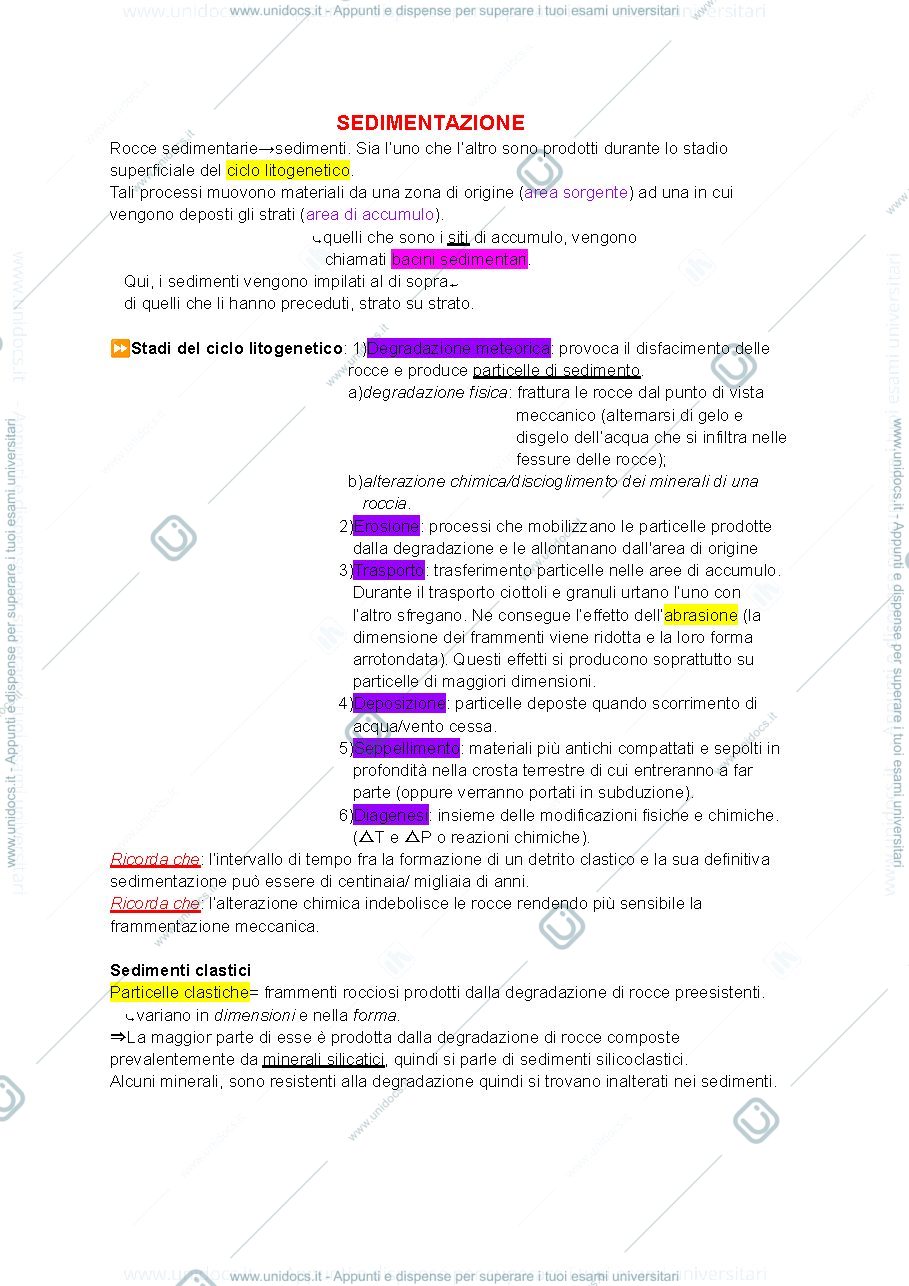 Anteprima pagina 1 — sedimentazione