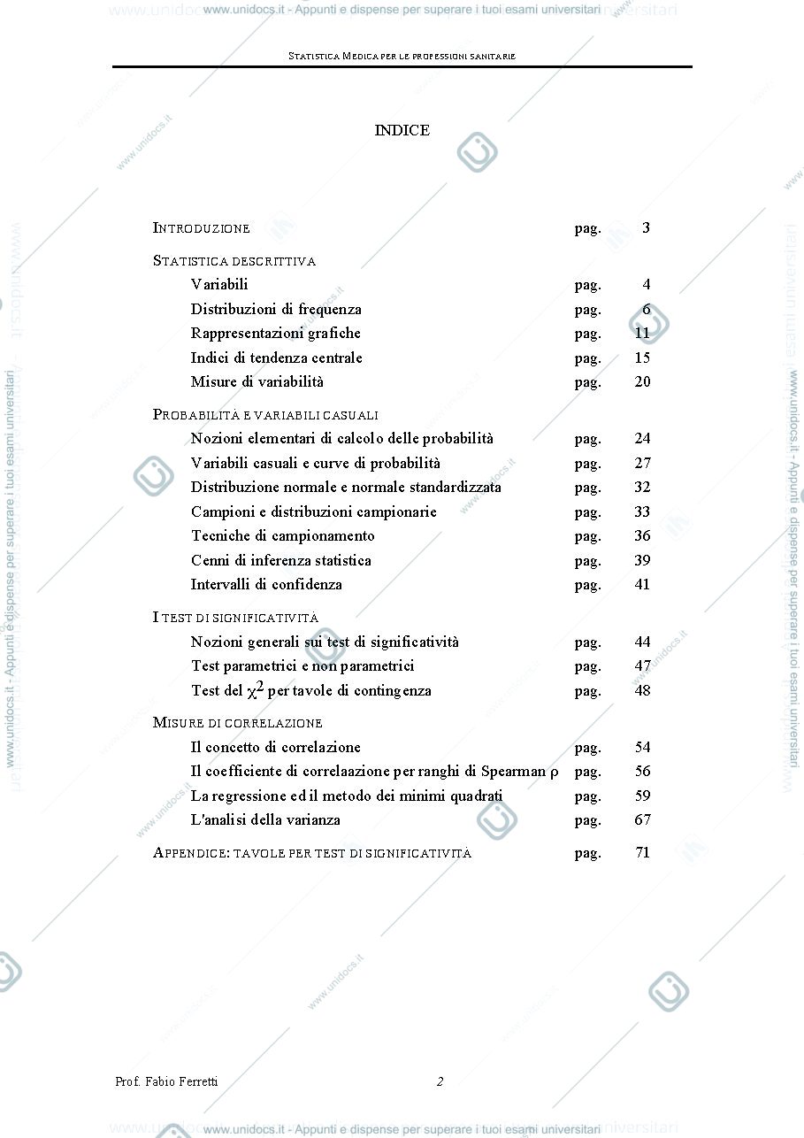 Anteprima pagina 2 — Dispensa di statistica medica 