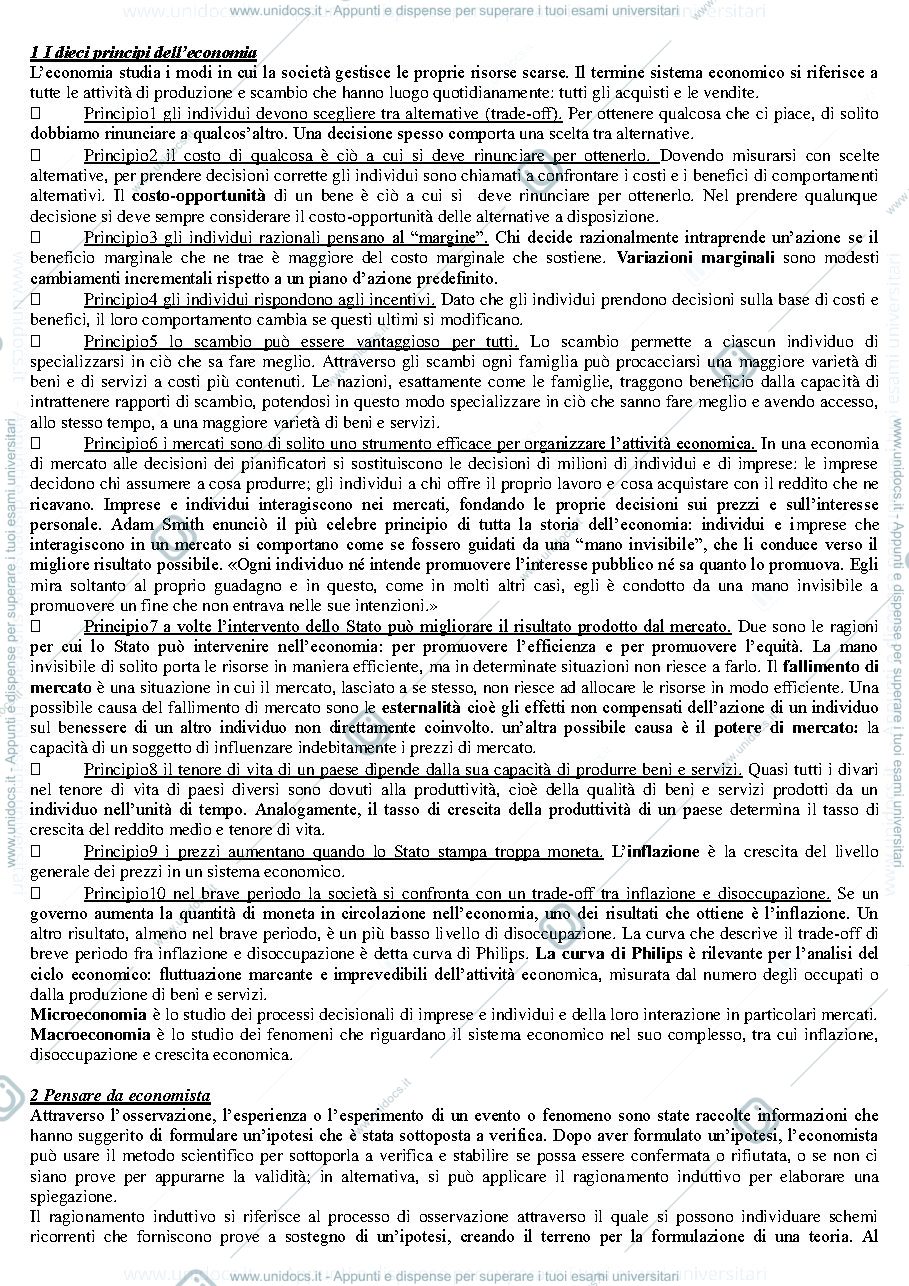 Anteprima pagina 1 — Principi di Economia,