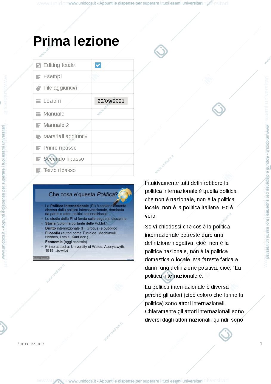 Anteprima pagina 1 — Prima lezione