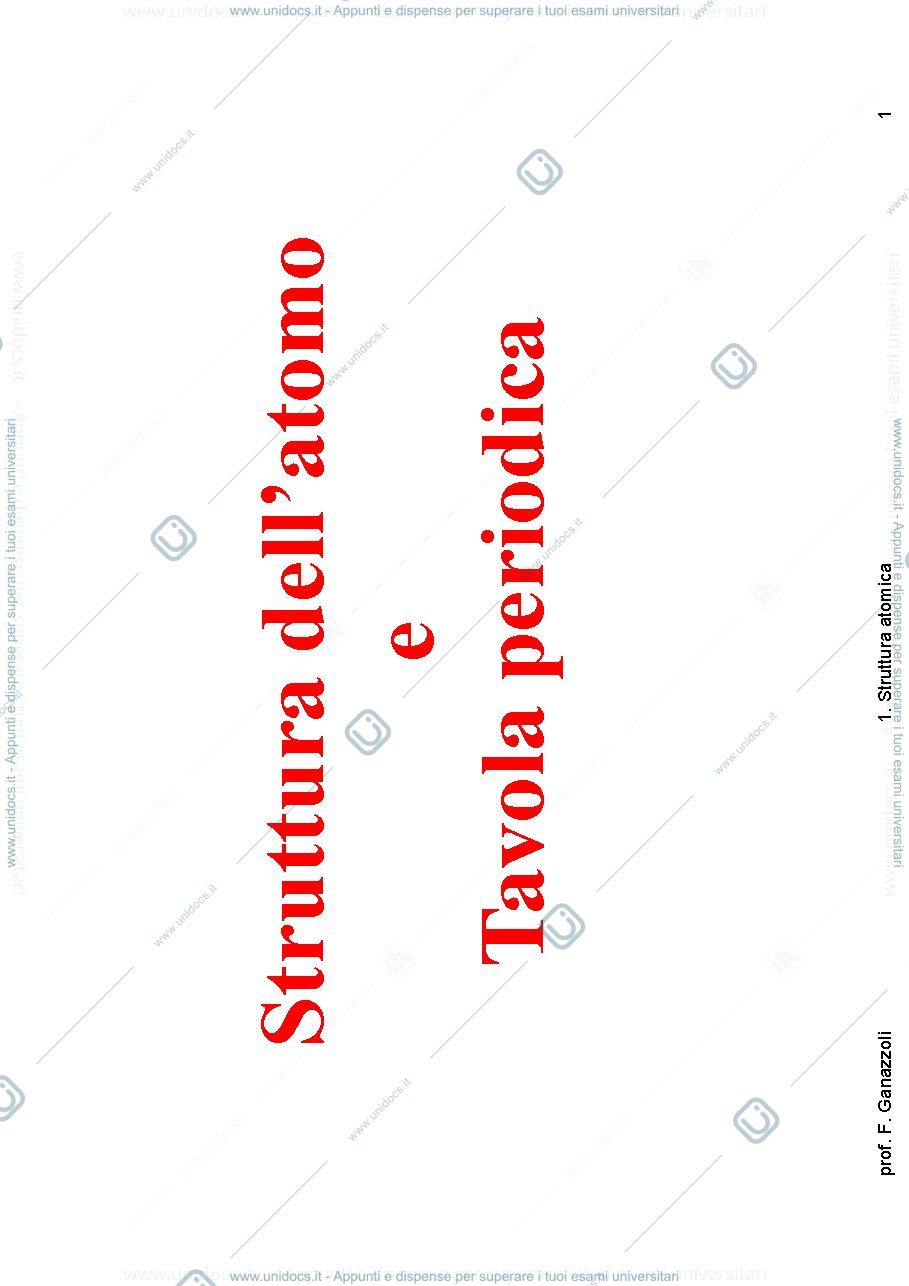 Anteprima pagina 1 — struttura atomica